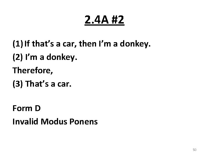 2. 4 A #2 (1) If that’s a car, then I’m a donkey. (2)