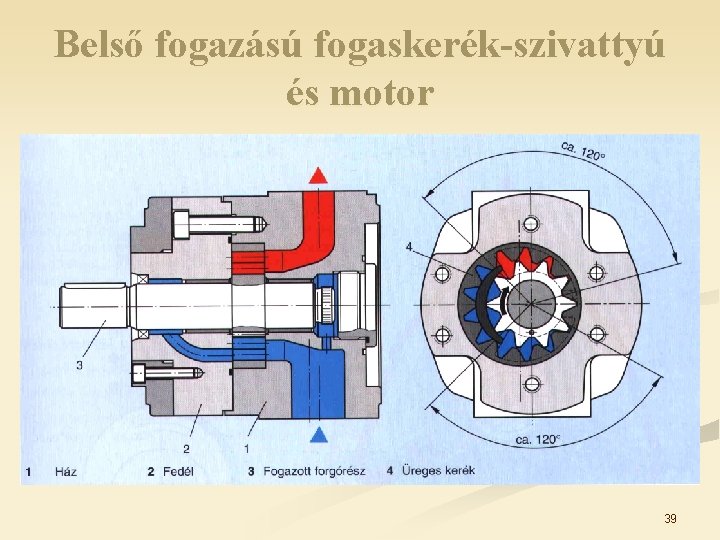 Belső fogazású fogaskerék-szivattyú és motor 39 Belső fogazású fogaskerék-szivattyú és motor 39