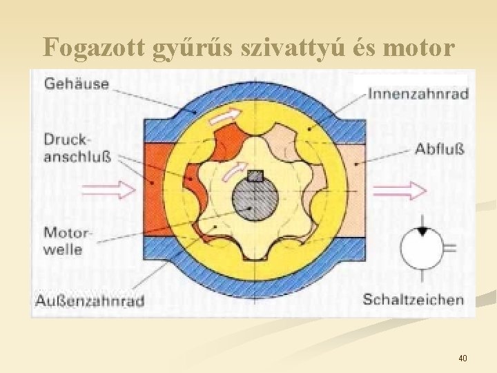 Fogazott gyűrűs szivattyú és motor 40 Fogazott gyűrűs szivattyú és motor 40