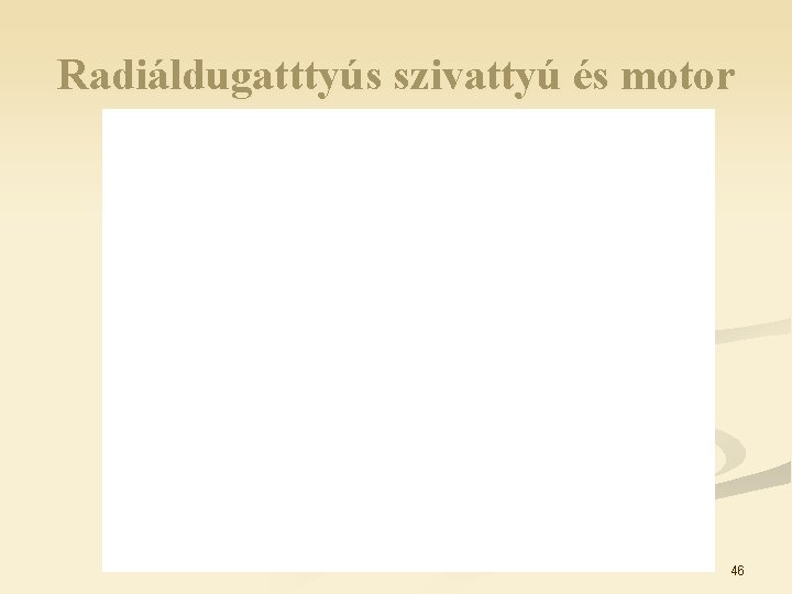 Radiáldugatttyús szivattyú és motor 46 Radiáldugatttyús szivattyú és motor 46