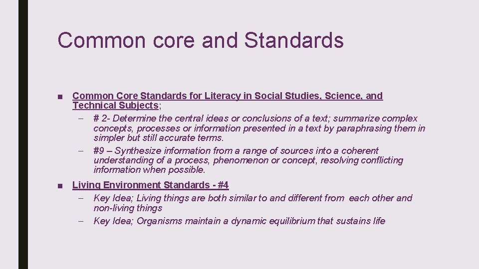 Common core and Standards ■ Common Core Standards for Literacy in Social Studies, Science, Common core and Standards ■ Common Core Standards for Literacy in Social Studies, Science,