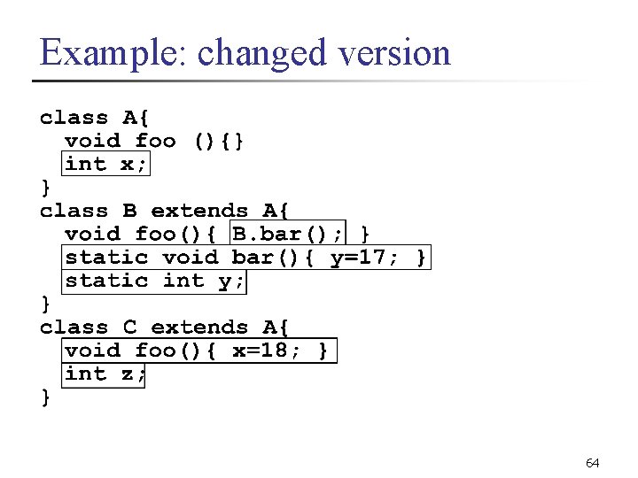 Example: changed version 64 