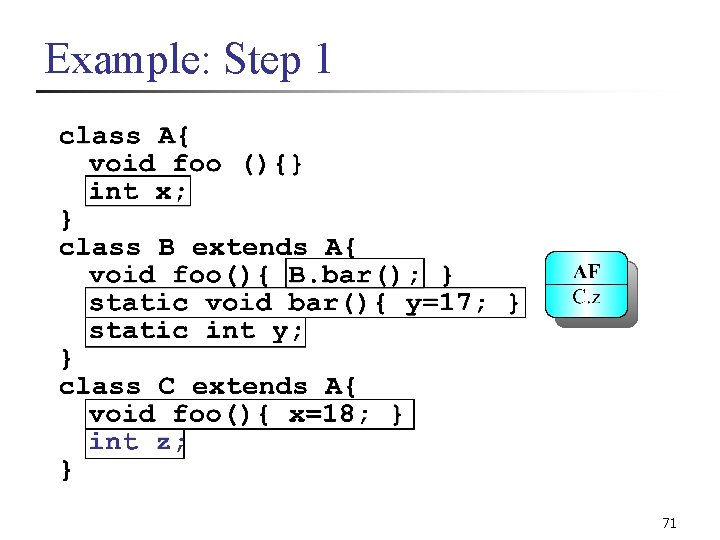 Example: Step 1 71 