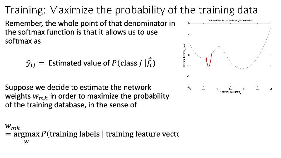 Training: Maximize the probability of the training data • 