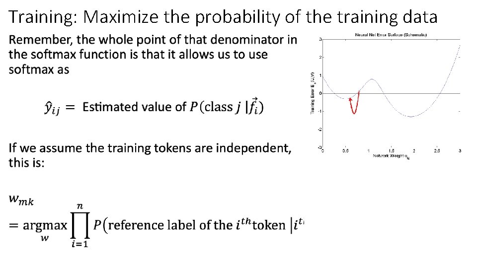 Training: Maximize the probability of the training data • 