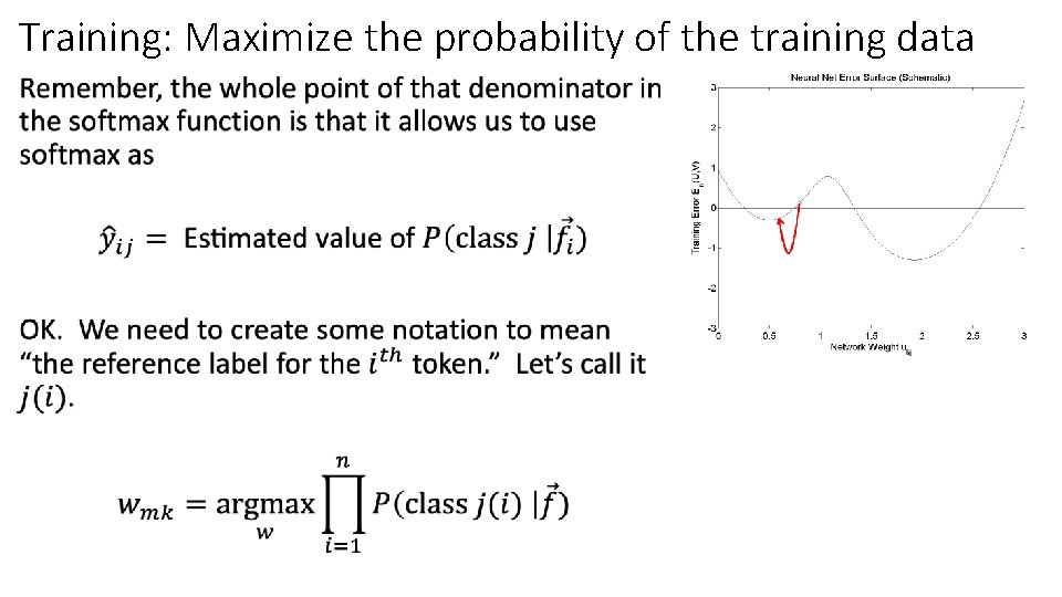 Training: Maximize the probability of the training data • 