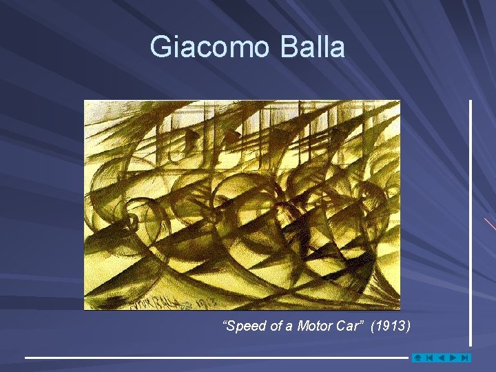 Giacomo Balla “Speed of a Motor Car” (1913) 