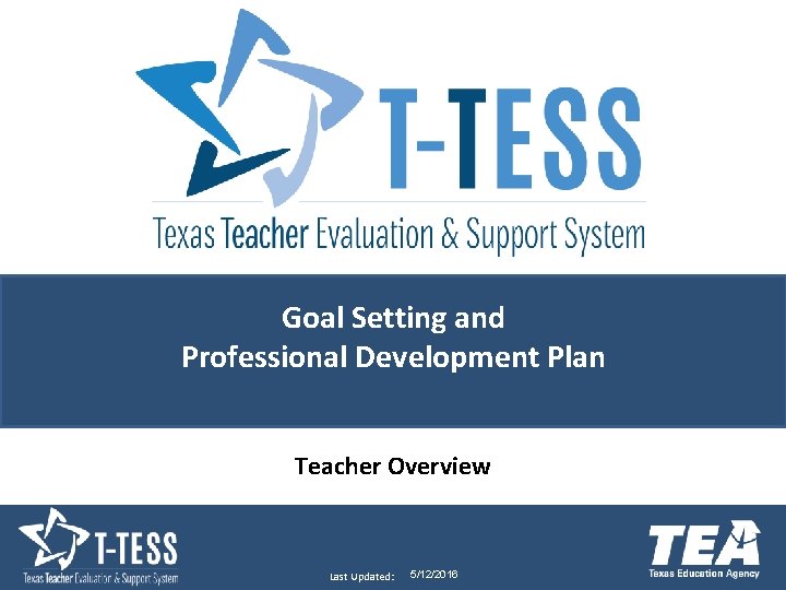 Goal Setting and Professional Development Plan Teacher Overview Last Updated: 5/12/2016 