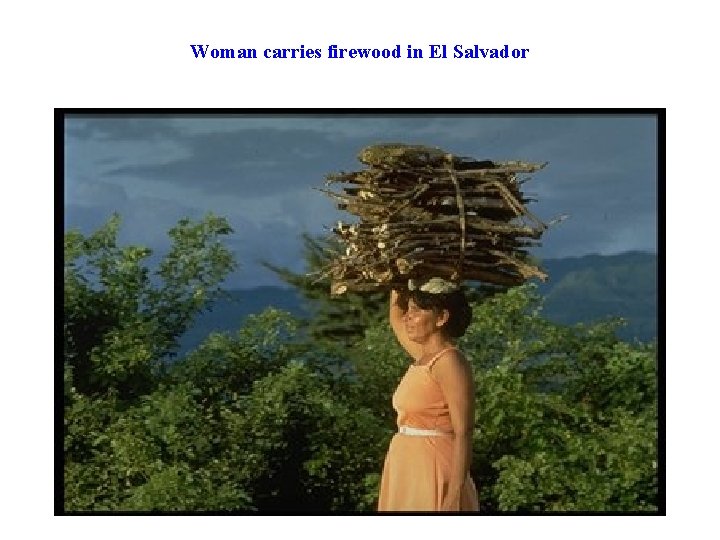 Woman carries firewood in El Salvador 