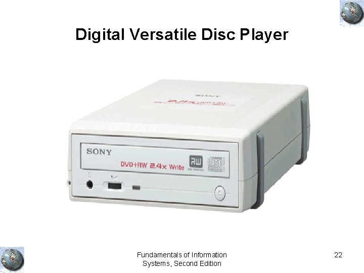 Digital Versatile Disc Player Fundamentals of Information Systems, Second Edition 22 
