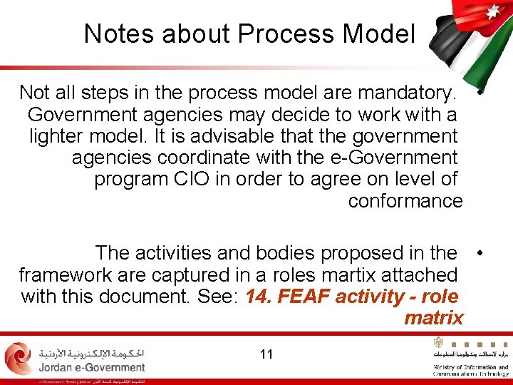 Notes about Process Model Not all steps in the process model are mandatory. •