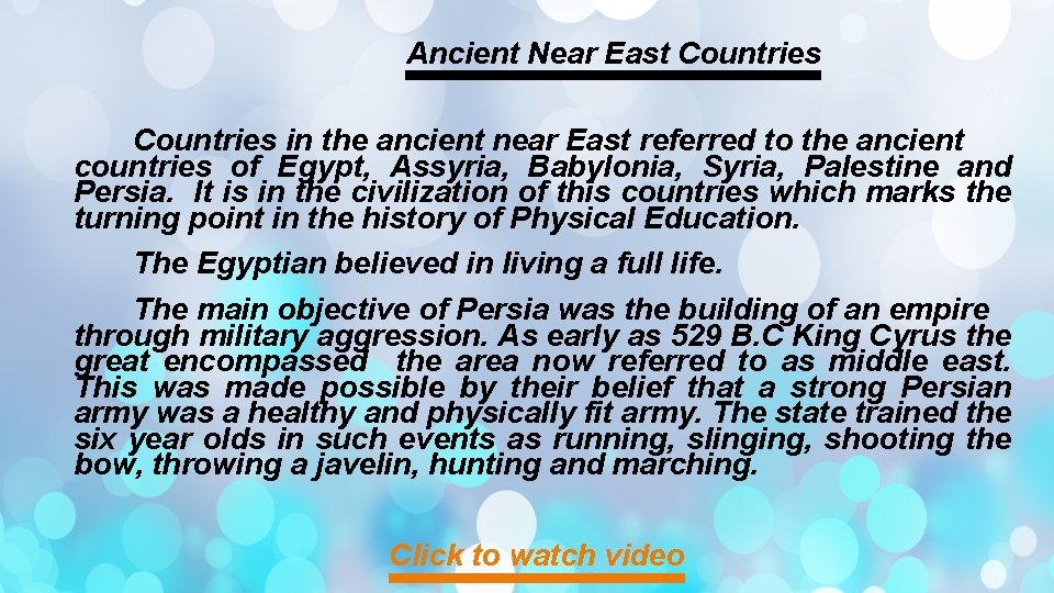 Ancient Near East Countries in the ancient near East referred to the ancient countries