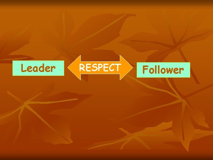 Leader RESPECT Follower 