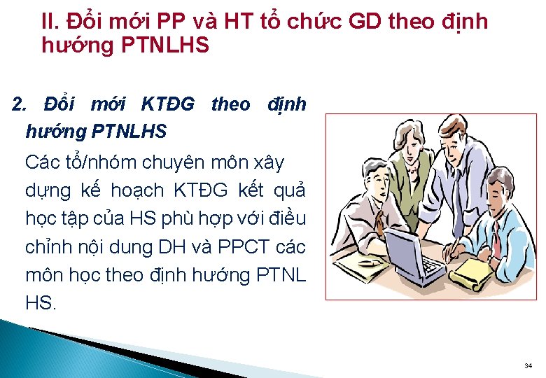 II. Đổi mới PP và HT tổ chức GD theo định hướng PTNLHS 2.