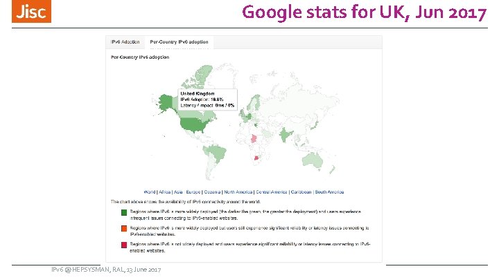 Google stats for UK, Jun 2017 IPv 6 @ HEPSYSMAN, RAL, 13 June 2017