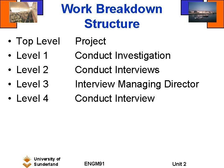 Work Breakdown Structure • • • Top Level 1 Level 2 Level 3 Level Work Breakdown Structure • • • Top Level 1 Level 2 Level 3 Level