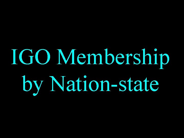 IGO Membership by Nation-state 