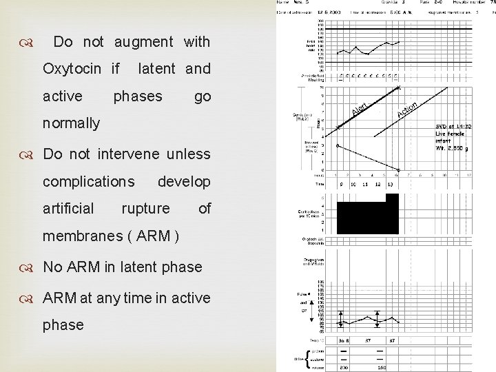  Do not augment with Oxytocin if active latent and phases go normally Do