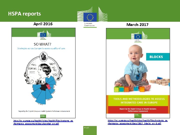 HSPA reports April 2016 March 2017 http: //ec. europa. eu/health//sites/health/files/systems_pe rformance_assessment/docs/sowhat_en. pdf https: //ec.