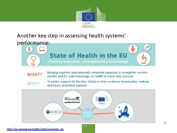 Another key step in assessing health systems' performance: 22 http: //ec. europa. eu/health/state/summary_en 