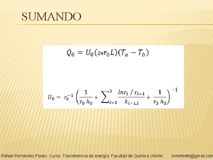 SUMANDO Rafael Fernández Flores. Curso: Transferencia de energía. Facultad de Química UNAM erreefeefe@gmail. com