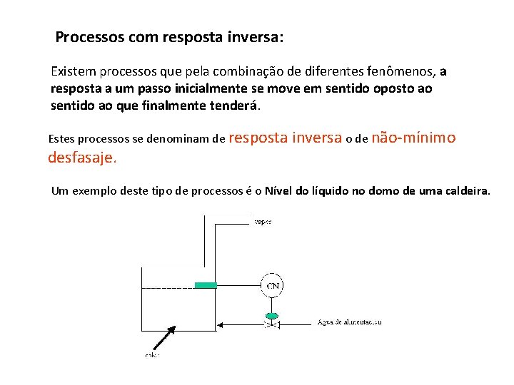 Processos com resposta inversa: Existem processos que pela combinação de diferentes fenômenos, a resposta