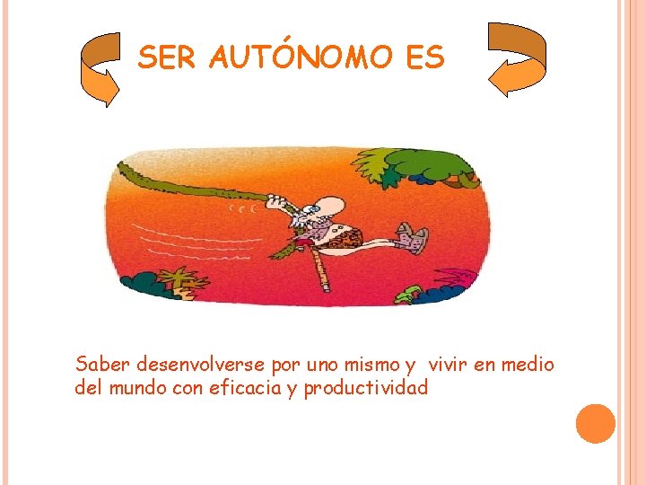 SER AUTÓNOMO ES Saber desenvolverse por uno mismo y vivir en medio del mundo