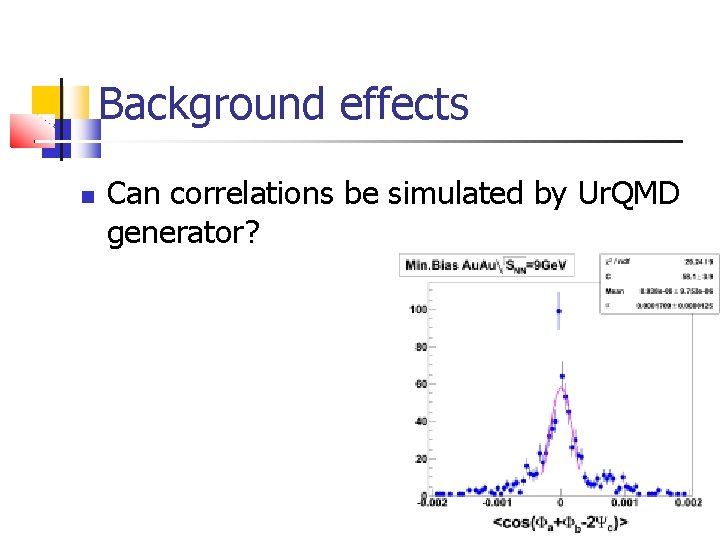 Background effects Can correlations be simulated by Ur. QMD generator? 