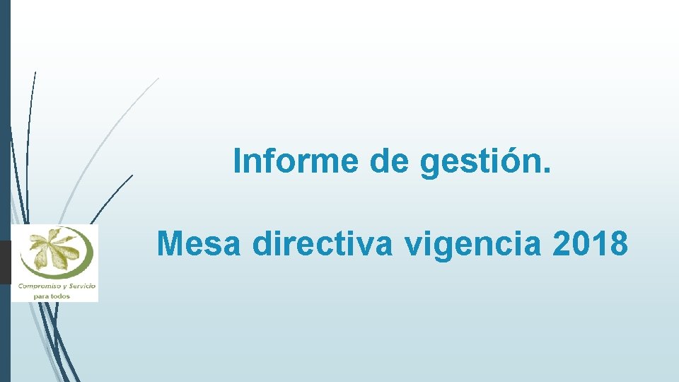 Informe de gestión. Mesa directiva vigencia 2018 