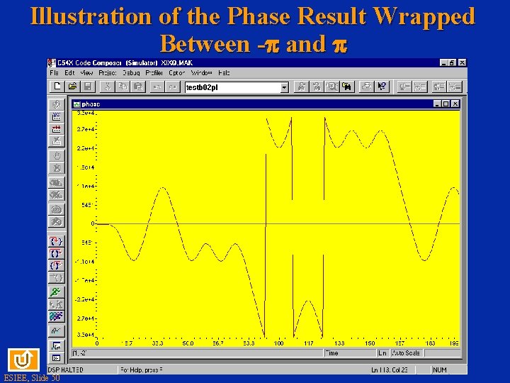 Illustration of the Phase Result Wrapped Between - and u ESIEE, Slide 50 Plot