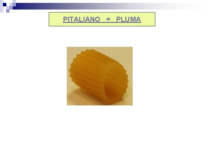 PITALIANO = PLUMA 
