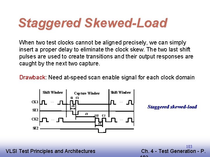 Staggered Skewed-Load When two test clocks cannot be aligned precisely, we can simply insert