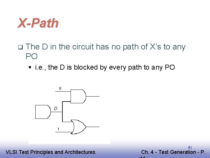 X-Path q The D in the circuit has no path of X’s to any