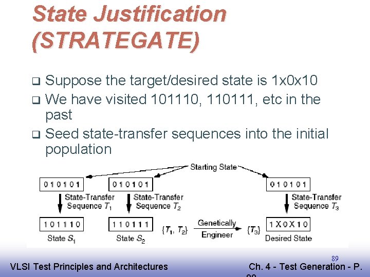 State Justification (STRATEGATE) Suppose the target/desired state is 1 x 0 x 10 q