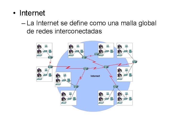  • Internet – La Internet se define como una malla global de redes