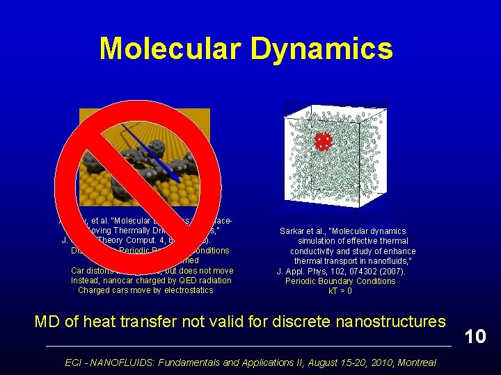 Molecular Dynamics Akimov, et al. “Molecular Dynamics of Surface. Moving Thermally Driven Nanocars, ”