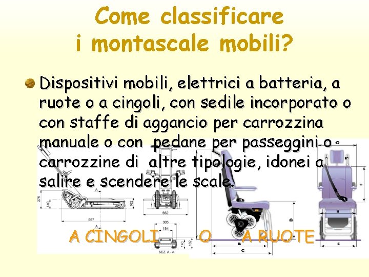 Come classificare i montascale mobili? Dispositivi mobili, elettrici a batteria, a ruote o a