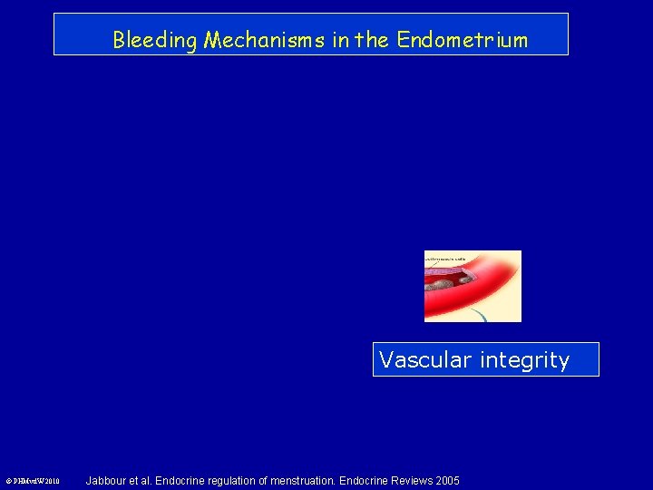 Bleeding Mechanisms in the Endometrium Vascular integrity © PHMvd. W 2010 Jabbour et al.