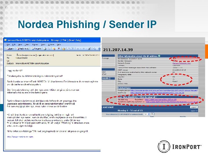 Nordea Phishing / Sender IP 