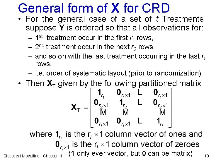 General form of X for CRD • For the general case of a set