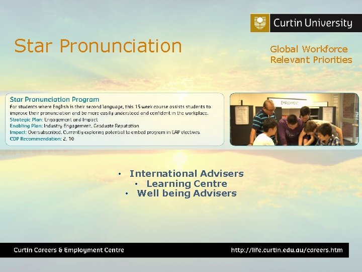 Star Pronunciation • International Advisers • Learning Centre • Well being Advisers Global Workforce