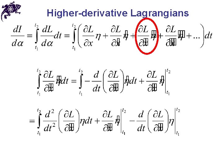 Higher-derivative Lagrangians 