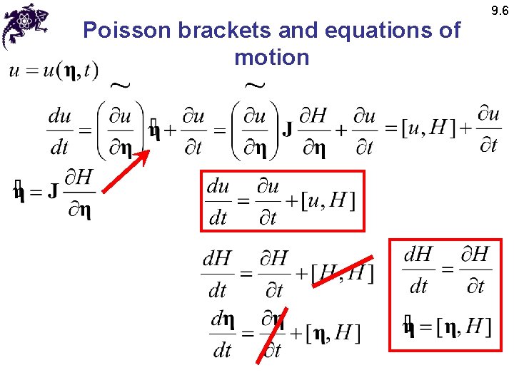 Poisson brackets and equations of motion 9. 6 