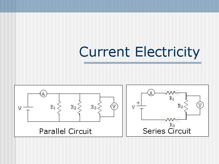 Current Electricity Parallel Circuit Series Circuit 