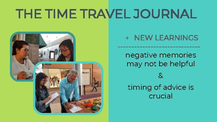 THE TIME TRAVEL JOURNAL + NEW LEARNINGS ---------------negative memories may not be helpful & THE TIME TRAVEL JOURNAL + NEW LEARNINGS ---------------negative memories may not be helpful &