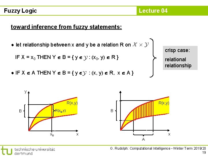 Fuzzy Logic Lecture 04 toward inference from fuzzy statements: ● let relationship between x