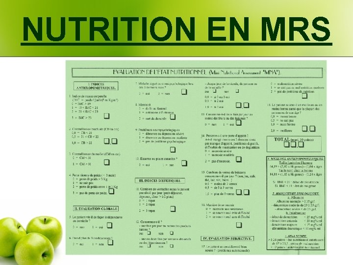 NUTRITION EN MRS 