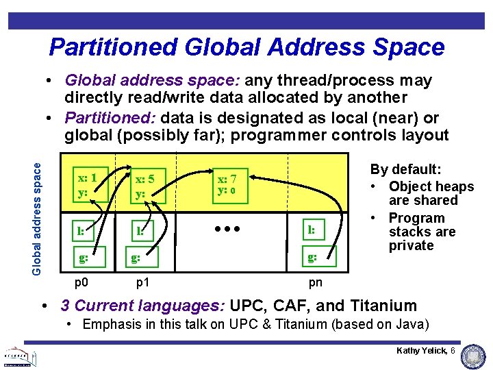 Partitioned Global Address Space Global address space • Global address space: any thread/process may Partitioned Global Address Space Global address space • Global address space: any thread/process may