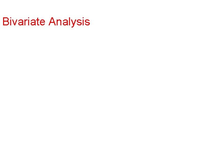 Bivariate Analysis 