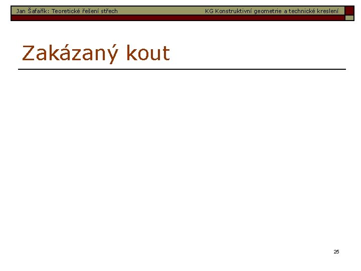 Jan Šafařík: Teoretické řešení střech KG Konstruktivní geometrie a technické kreslení Zakázaný kout 25